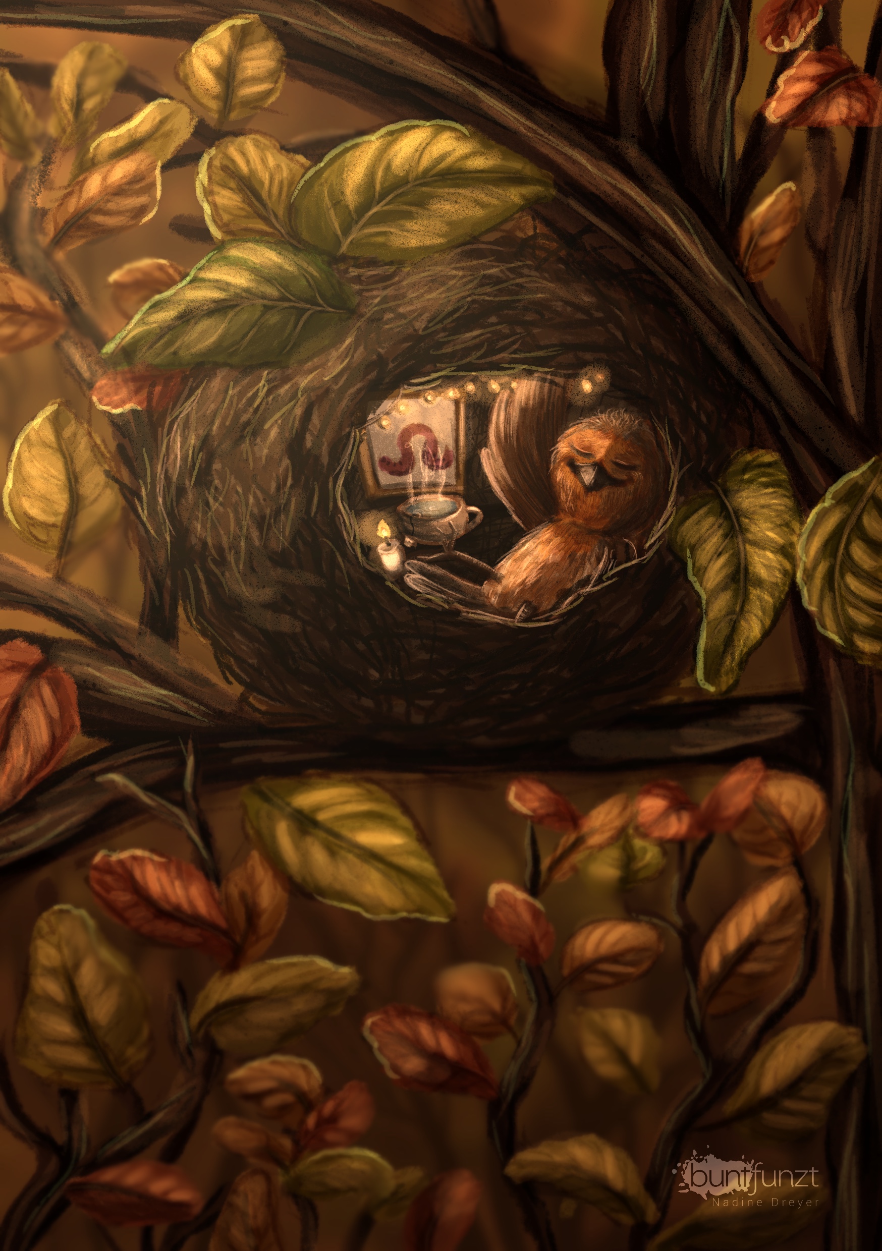 Illustration Der frühe Vogel