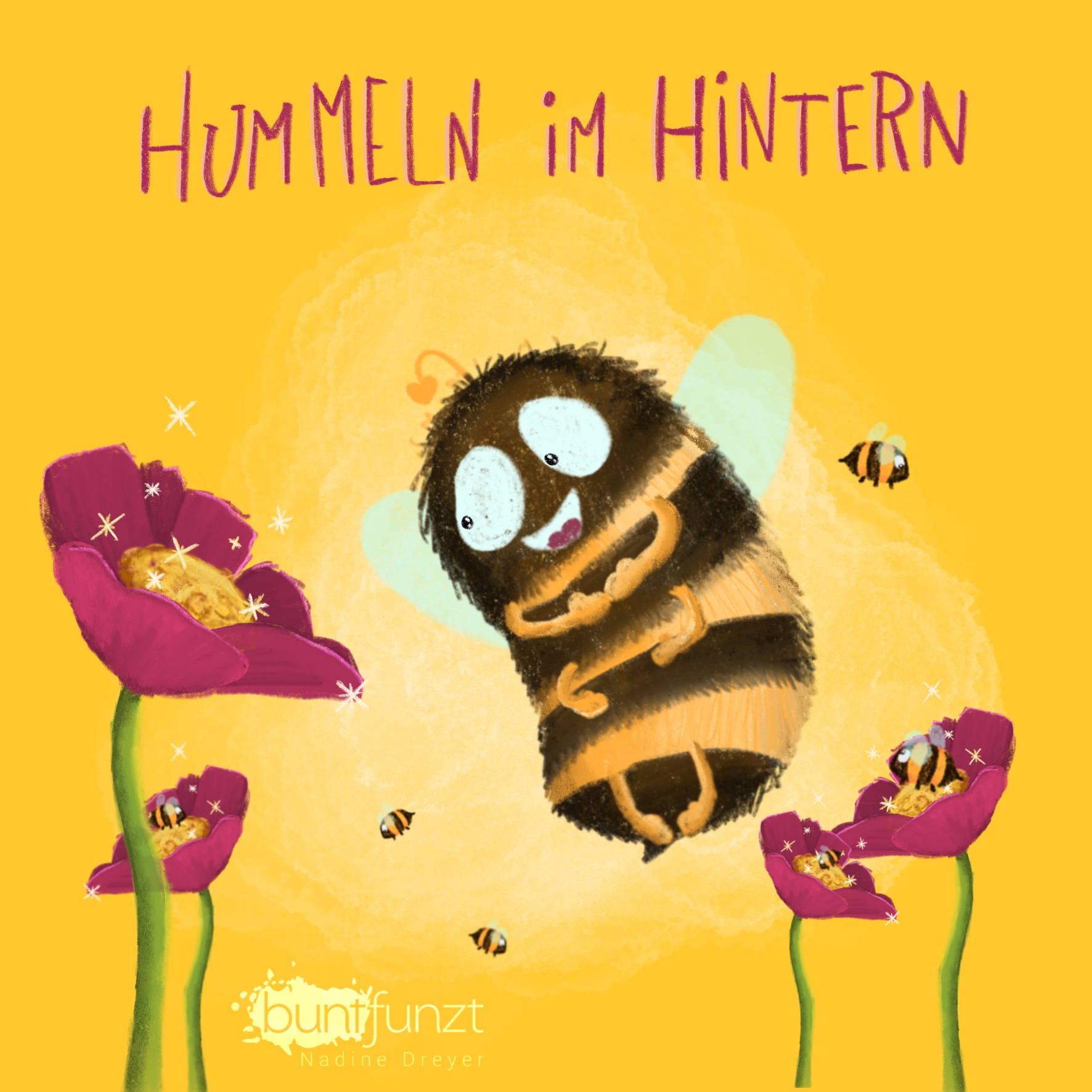 Redewendung Illustration Hummeln im Hintern2