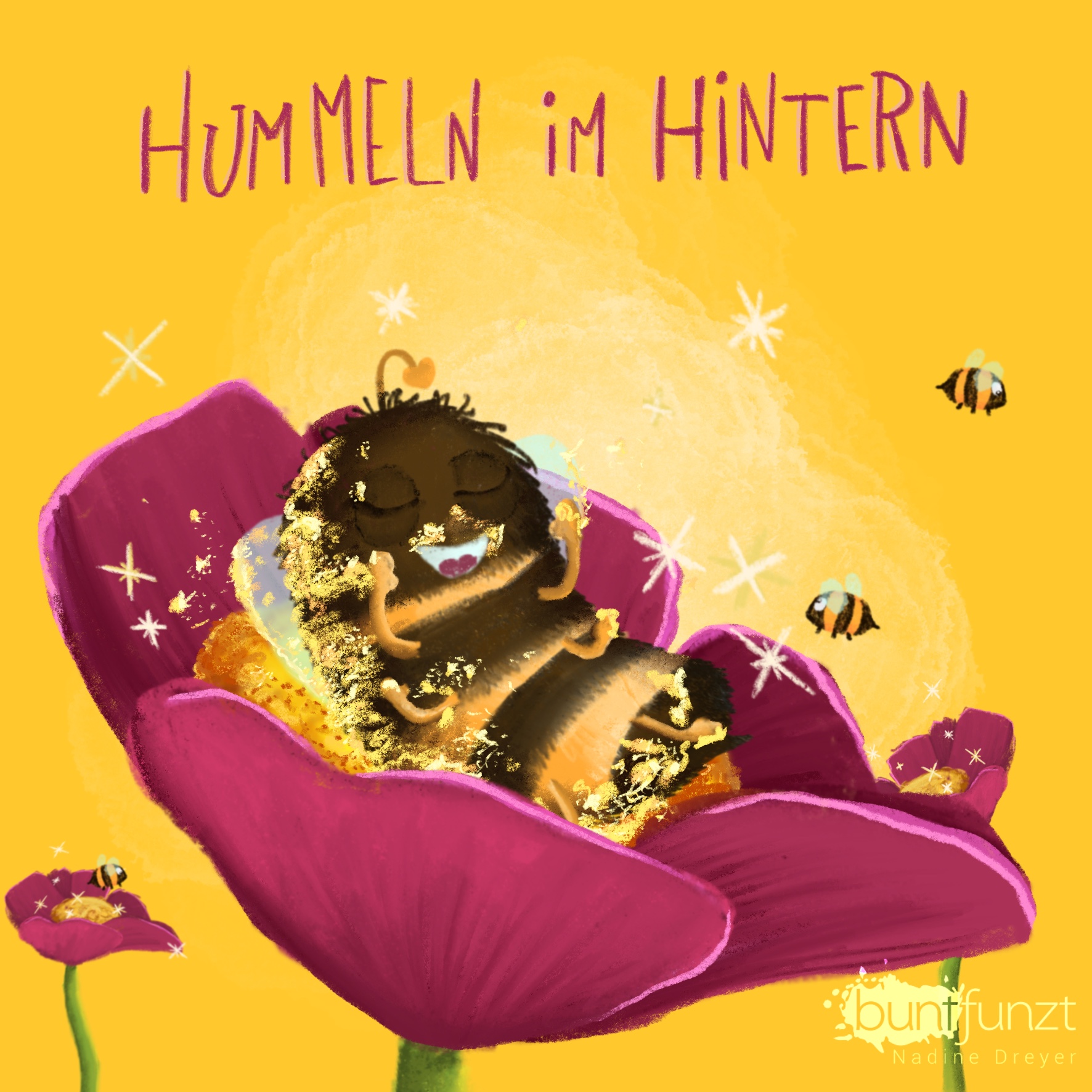 Redewendung Illustration Hummeln im Hintern2