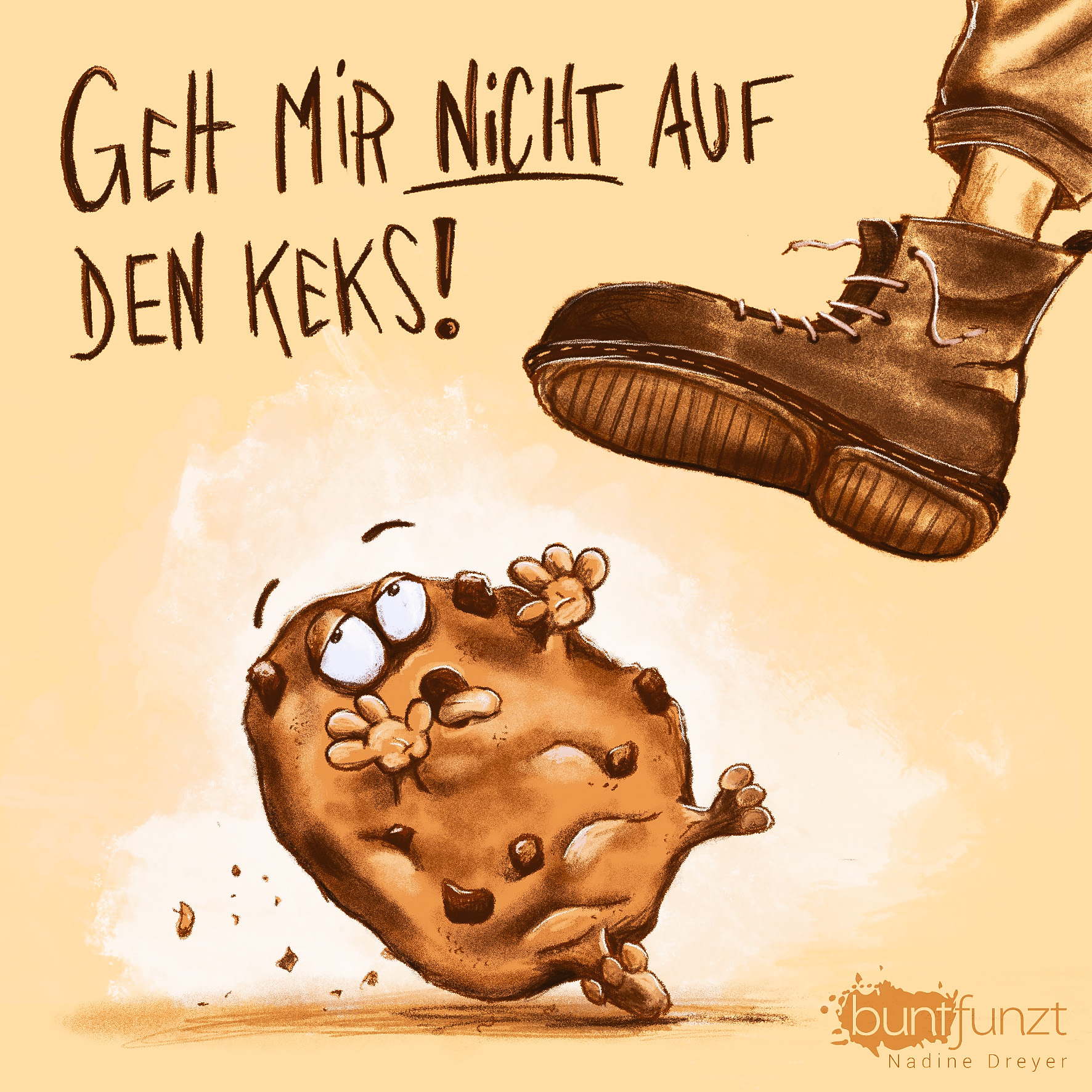 Redewendung Illustration Geh mir nicht auf den Keks