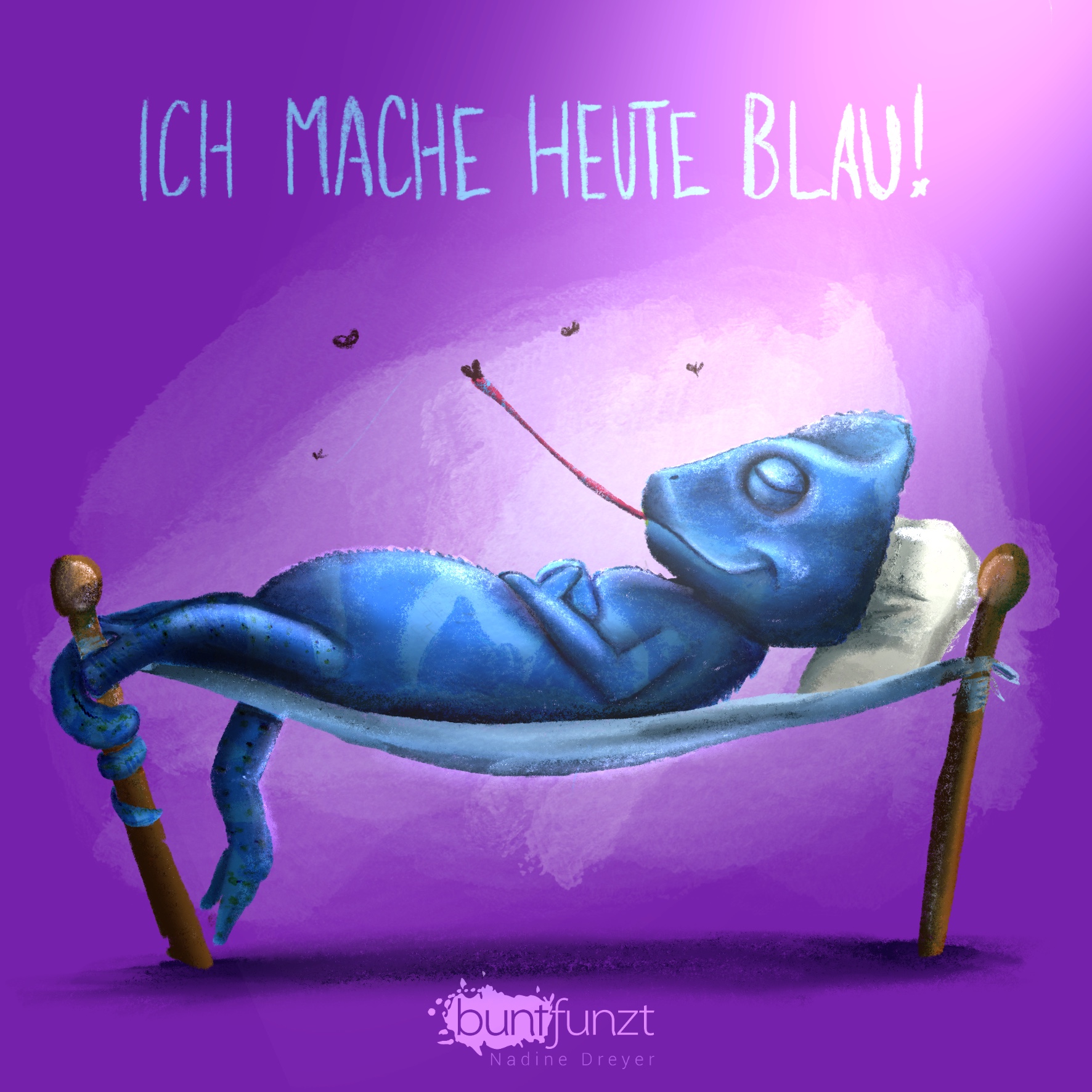 Redewendung Illustration Ich mach heute blau