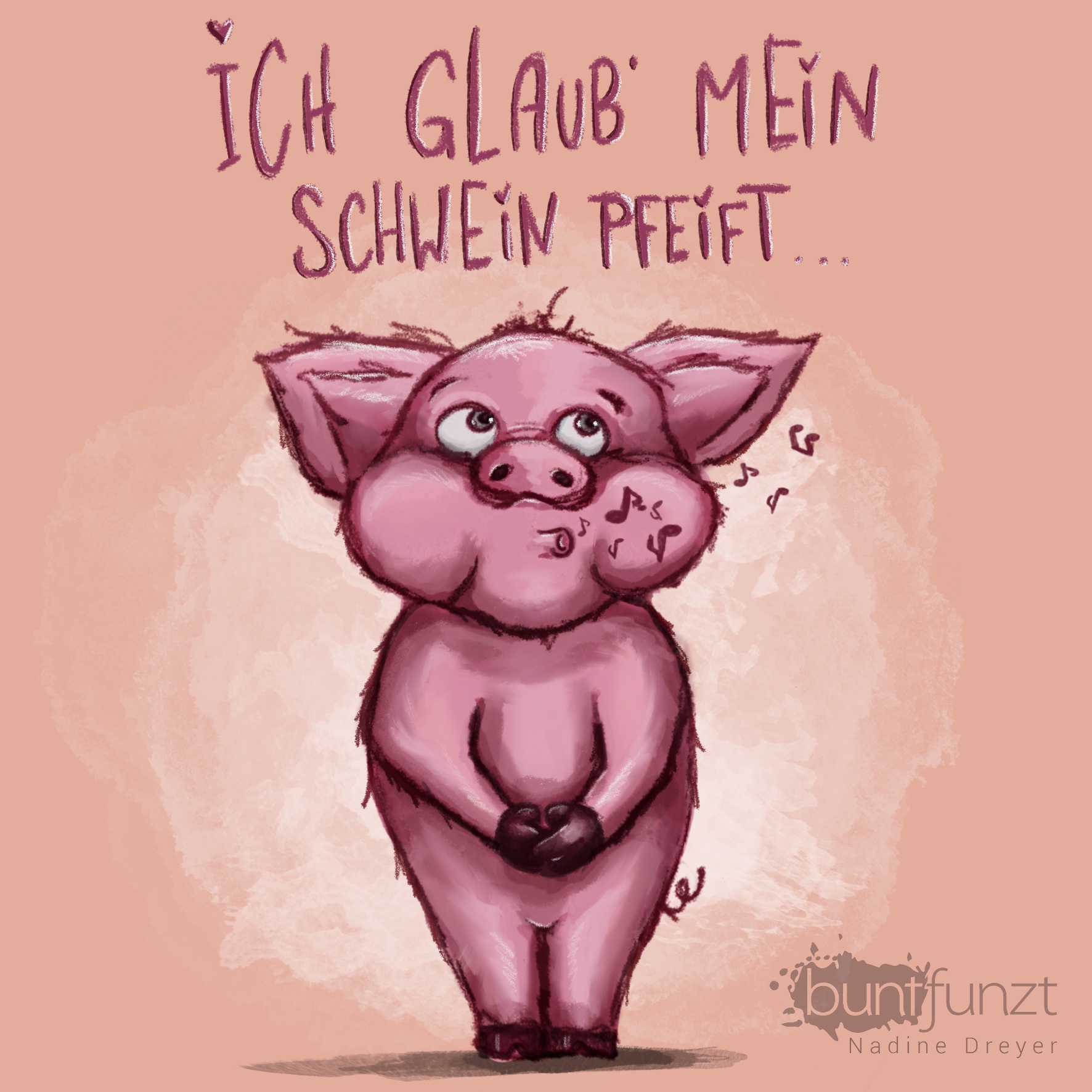Redewendung Illustration schwein pfeifft